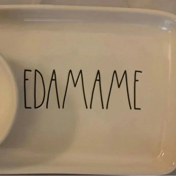 Rae Dunn Edamame Soy Tray Set HTF (2) - Picture 3 of 6